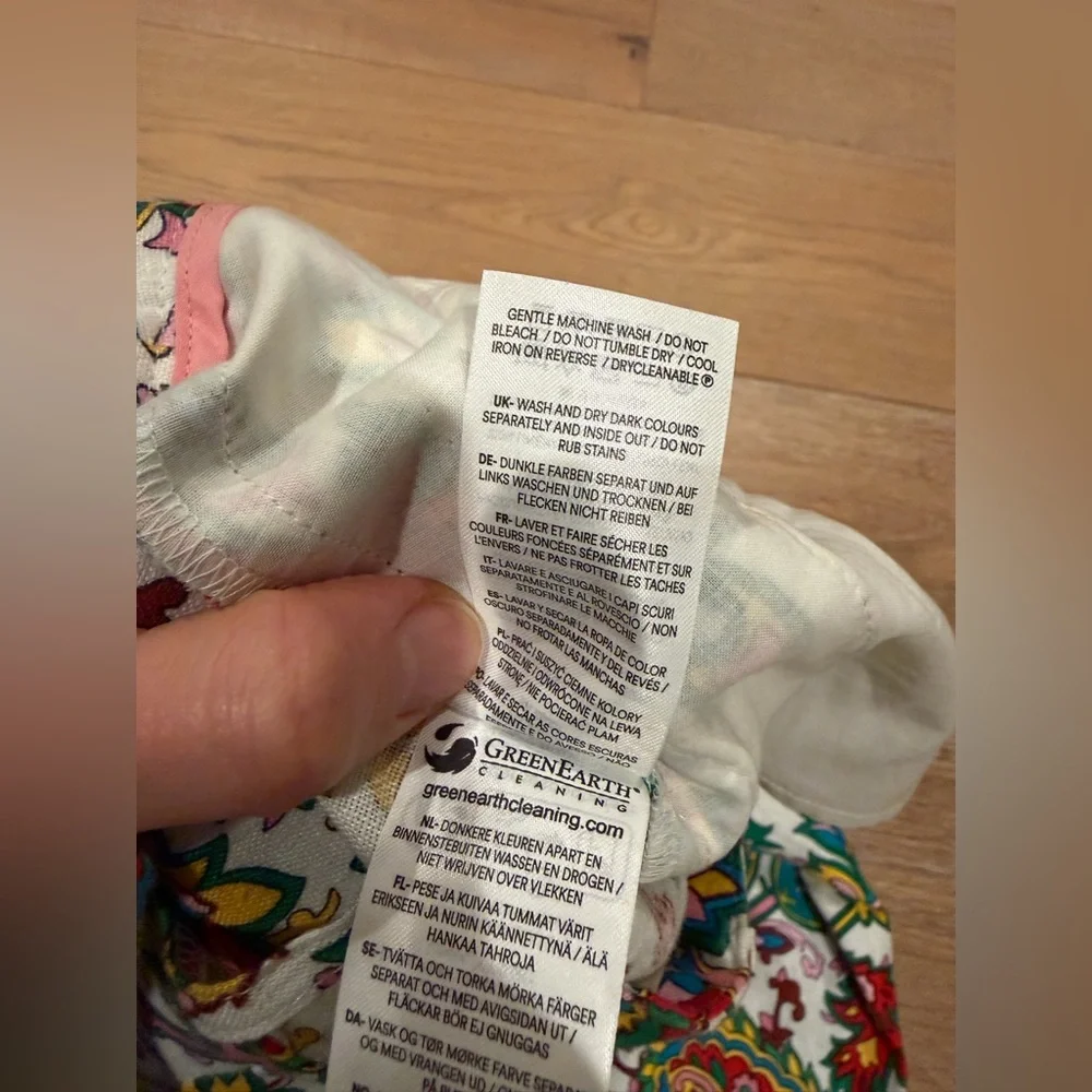 BODEN Ivory Paisley Wide Leg Pants Size 2-Petite 100% Linen Multicolor - Picture 7 of 11